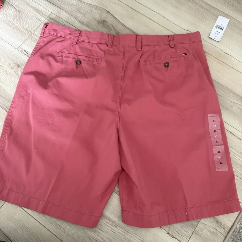 New Tommy Hilfiger Men's Size 42 Classic Fit Shorts Pink Cotton NWT